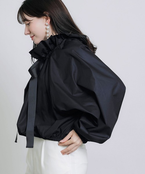 ビッグカラーグログランリボンブラウス（シャツ/ブラウス）｜PICCIN