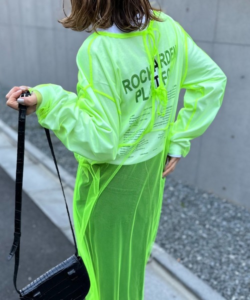 mi via loca(ミヴィアロカ)の「【2WAY】シアーチュールレイヤードワンピース(ワンピース・レディース・ブラック/ブルーグリーン/ライトグレー/ピンク/ライム・FREE)」の3枚目の写真