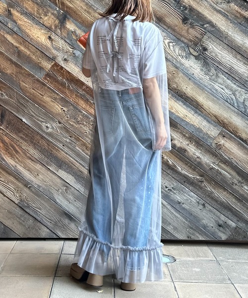 mi via loca(ミヴィアロカ)の「【2WAY】シアーチュールレイヤードワンピース(ワンピース・レディース・ブラック/ブルーグリーン/ライトグレー/ピンク/ライム・FREE)」の17枚目の写真