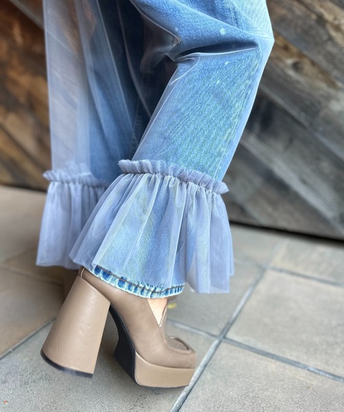 mi via loca(ミヴィアロカ)の「【2WAY】シアーチュールレイヤードワンピース(ワンピース・レディース・ブラック/ブルーグリーン/ライトグレー/ピンク/ライム・FREE)」の12枚目の写真