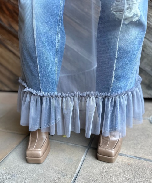 mi via loca(ミヴィアロカ)の「【2WAY】シアーチュールレイヤードワンピース(ワンピース・レディース・ブラック/ブルーグリーン/ライトグレー/ピンク/ライム・FREE)」の16枚目の写真