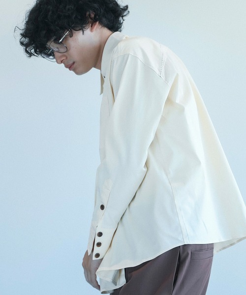 aimoha(アイモハ)の「aimoha menビッグシルエットバック刺繍シャツ(シャツ/ブラウス・メンズ・グレー/ブラック/ホワイト・M/L/XL)」の5枚目の写真