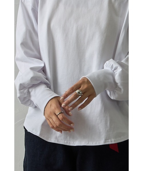 each（イーチ）の「裾ラウンドカットロングTシャツ（Tシャツ/カットソー・レディース・ホワイト/オレンジ/ブルー/レッド/ブラック/ピンク・FREE）」の10枚目の写真