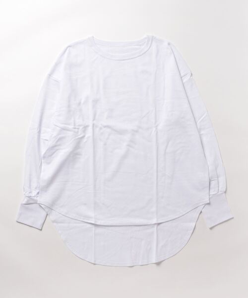 each（イーチ）の「裾ラウンドカットロングTシャツ（Tシャツ/カットソー・レディース・ホワイト/オレンジ/ブルー/レッド/ブラック/ピンク・FREE）」の16枚目の写真