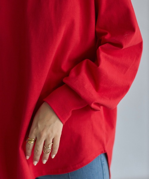 each（イーチ）の「裾ラウンドカットロングTシャツ（Tシャツ/カットソー・レディース・ホワイト/オレンジ/ブルー/レッド/ブラック/ピンク・FREE）」の19枚目の写真