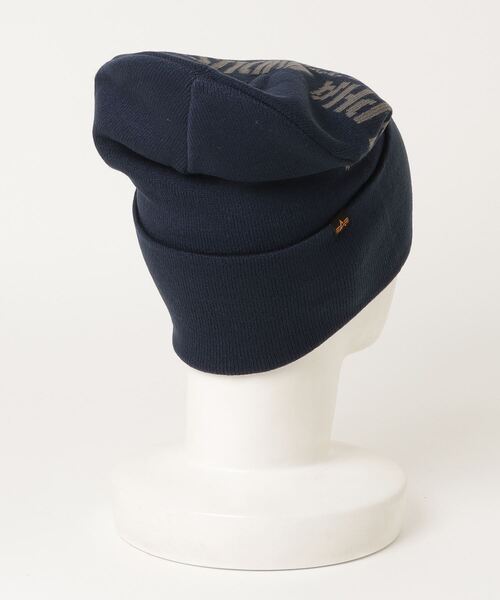 Alpha Industries（アルファインダストリーズ）の「ジャガードビーニー（ニットキャップ/ビーニー・メンズ・ブラック/ネイビー/グリーン・FREE）」の4枚目の写真