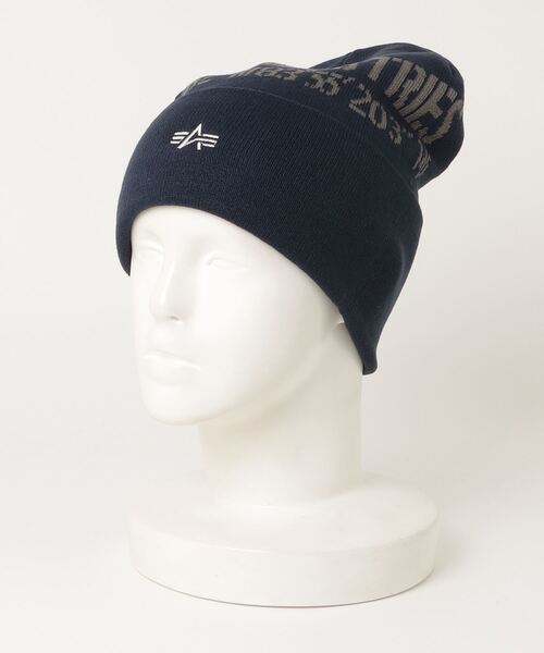 Alpha Industries（アルファインダストリーズ）の「ジャガードビーニー（ニットキャップ/ビーニー・メンズ・ブラック/ネイビー/グリーン・FREE）」の7枚目の写真