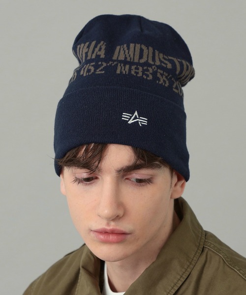 Alpha Industries（アルファインダストリーズ）の「ジャガードビーニー（ニットキャップ/ビーニー・メンズ・ブラック/ネイビー/グリーン・FREE）」の8枚目の写真