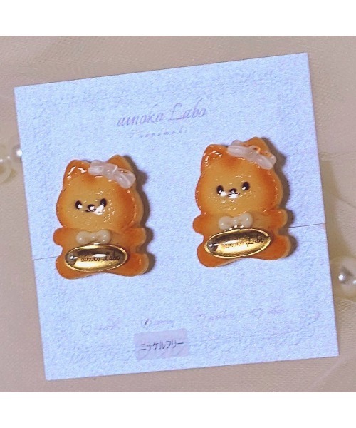 tone(トーン)の「【ainoko Labo】cookie cat crown earrings(MA)(イヤリング・レディース・ゴールド・FREE)」の1枚目の写真