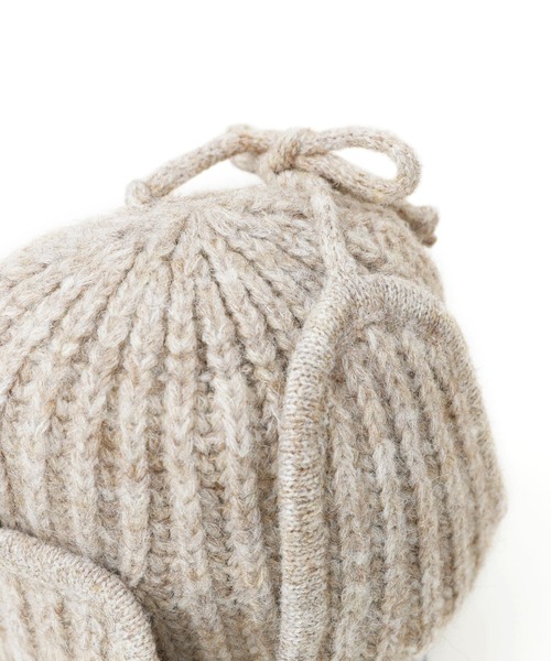 HIGHTIDE（ハイタイド）の「odds MOHAIR FLY WATCH オッズ モヘアフライワッチ ニットフライトキャップ フライトビーニー（ニットキャップ/ビーニー・レディース・ネイビー/アイボリー・FREE）」の10枚目の写真