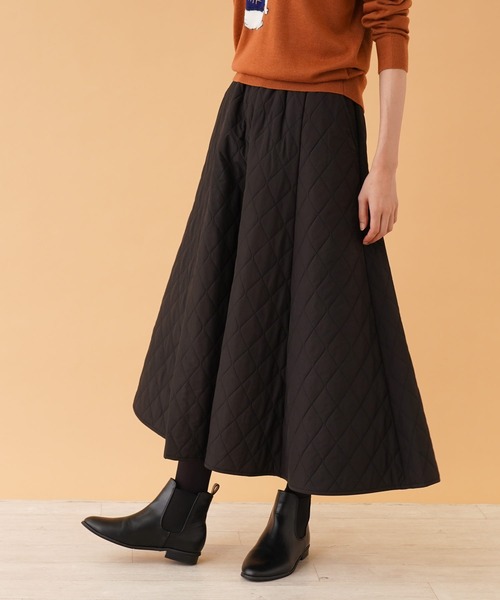 en recre（アンレクレ）の「キルティングフレアスカ－ト（スカート・レディース・モスグリーン/ブラック・2）」の18枚目の写真