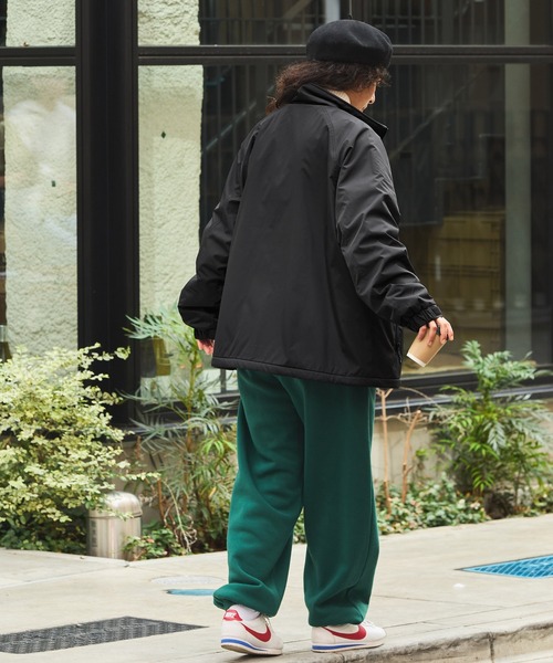 HECTIC ヘクティック　ナイロンフリースジャケット　総柄　サイズM HECT】Big Fleece Lining Track Blouson / ビッグシルエット裏