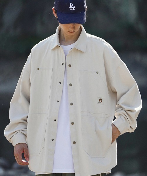 aimoha(アイモハ)の「aimoha outdoor ヴィンテージ風ポケットキャンバスジャケット(その他アウター・レディース・ブラック/ホワイト/チョコ・LARGE/X-LARGE/MEDIUM)」の6枚目の写真