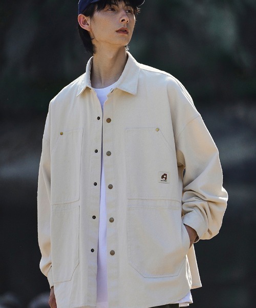 aimoha(アイモハ)の「aimoha outdoor ヴィンテージ風ポケットキャンバスジャケット(その他アウター・レディース・ブラック/ホワイト/チョコ・LARGE/X-LARGE/MEDIUM)」の7枚目の写真