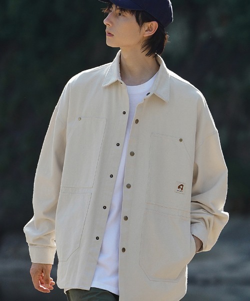 aimoha(アイモハ)の「aimoha outdoor ヴィンテージ風ポケットキャンバスジャケット(その他アウター・レディース・ブラック/ホワイト/チョコ・LARGE/X-LARGE/MEDIUM)」の8枚目の写真