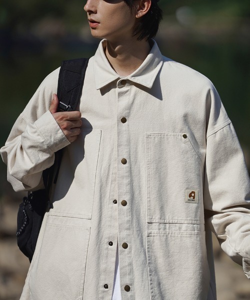 aimoha(アイモハ)の「aimoha outdoor ヴィンテージ風ポケットキャンバスジャケット(その他アウター・レディース・ブラック/ホワイト/チョコ・LARGE/X-LARGE/MEDIUM)」の12枚目の写真