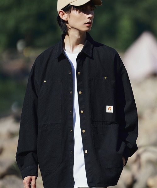 aimoha(アイモハ)の「aimoha outdoor ヴィンテージ風ポケットキャンバスジャケット(その他アウター・レディース・ブラック/ホワイト/チョコ・LARGE/X-LARGE/MEDIUM)」の16枚目の写真