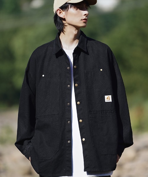 aimoha(アイモハ)の「aimoha outdoor ヴィンテージ風ポケットキャンバスジャケット(その他アウター・レディース・ブラック/ホワイト/チョコ・LARGE/X-LARGE/MEDIUM)」の17枚目の写真
