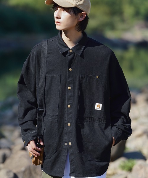 aimoha(アイモハ)の「aimoha outdoor ヴィンテージ風ポケットキャンバスジャケット(その他アウター・レディース・ブラック/ホワイト/チョコ・LARGE/X-LARGE/MEDIUM)」の21枚目の写真