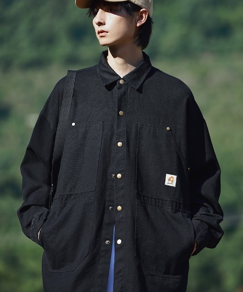 aimoha(アイモハ)の「aimoha outdoor ヴィンテージ風ポケットキャンバスジャケット(その他アウター・レディース・ブラック/ホワイト/チョコ・LARGE/X-LARGE/MEDIUM)」の22枚目の写真