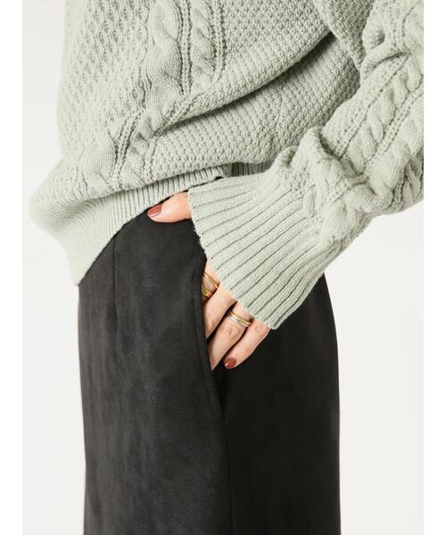 Lugnoncure（ルノンキュール）の「◎【選べる着丈】スエードタイトスカート（スカート・レディース・カーキ/ブラック/ブラウン・M/L）」の6枚目の写真