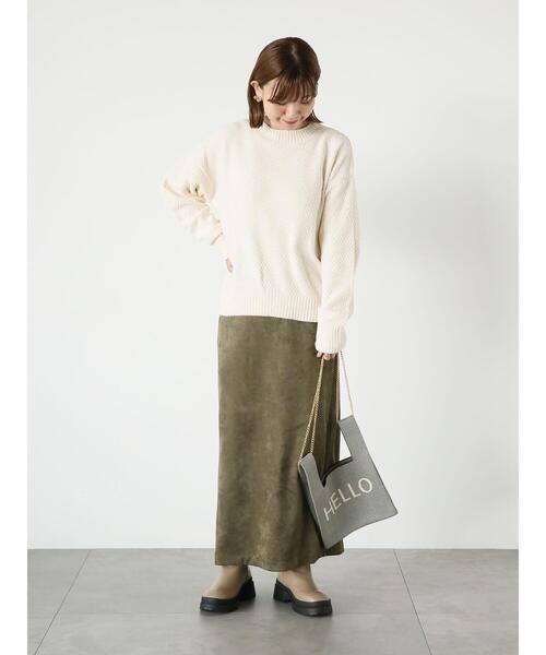 Lugnoncure（ルノンキュール）の「◎【選べる着丈】スエードタイトスカート（スカート・レディース・カーキ/ブラック/ブラウン・M/L）」の9枚目の写真