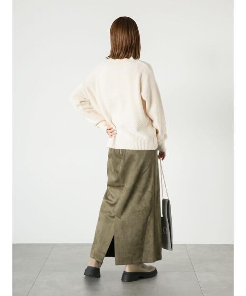 Lugnoncure（ルノンキュール）の「◎【選べる着丈】スエードタイトスカート（スカート・レディース・カーキ/ブラック/ブラウン・M/L）」の11枚目の写真