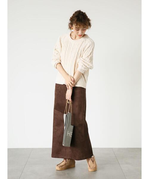 Lugnoncure（ルノンキュール）の「◎【選べる着丈】スエードタイトスカート（スカート・レディース・カーキ/ブラック/ブラウン・M/L）」の14枚目の写真