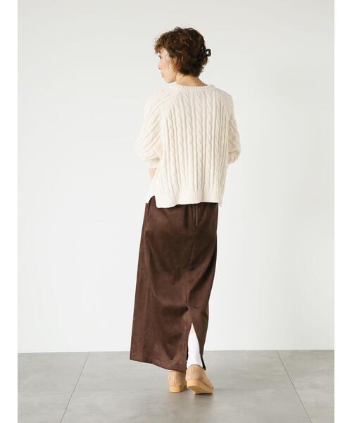 Lugnoncure（ルノンキュール）の「◎【選べる着丈】スエードタイトスカート（スカート・レディース・カーキ/ブラック/ブラウン・M/L）」の16枚目の写真