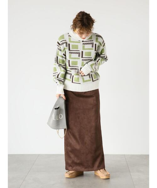 Lugnoncure（ルノンキュール）の「◎【選べる着丈】スエードタイトスカート（スカート・レディース・カーキ/ブラック/ブラウン・M/L）」の20枚目の写真