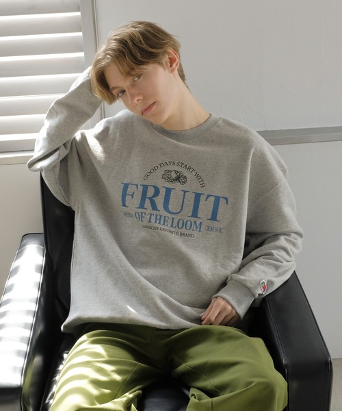 FRUIT OF THE LOOM(フルーツオブザルーム)の「TYPOGRAPHYクルーネックスウェット / 長袖 / カジュアル / フロント / プリント / ユニセックス(スウェット・メンズ・A/H/B/G/I/C/D/E/F・M/L/XL)」の22枚目の写真