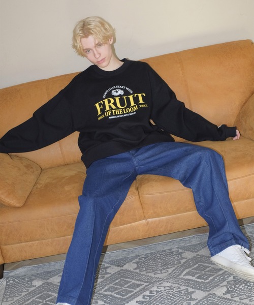 FRUIT OF THE LOOM(フルーツオブザルーム)の「TYPOGRAPHYクルーネックスウェット / 長袖 / カジュアル / フロント / プリント / ユニセックス(スウェット・メンズ・A/H/B/G/I/C/D/E/F・M/L/XL)」の20枚目の写真