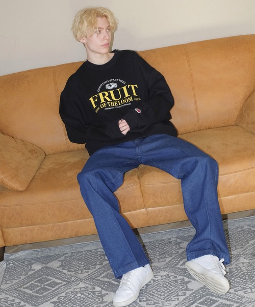 FRUIT OF THE LOOM(フルーツオブザルーム)の「TYPOGRAPHYクルーネックスウェット / 長袖 / カジュアル / フロント / プリント / ユニセックス(スウェット・メンズ・A/H/B/G/I/C/D/E/F・M/L/XL)」の21枚目の写真