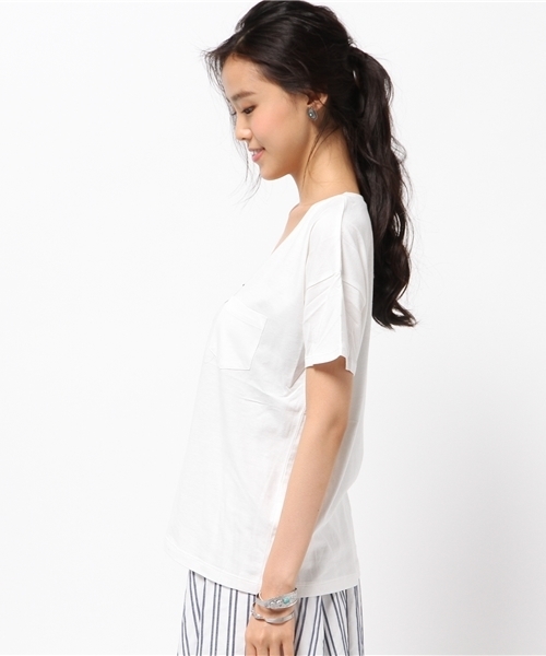 DISCOAT（ディスコート）の「【Discoat】スパンコールメガネT（Tシャツ/カットソー・レディース・オフホワイト/グレー/ネイビー/キャメル/カーキ・MEDIUM/LARGE）」の14枚目の写真