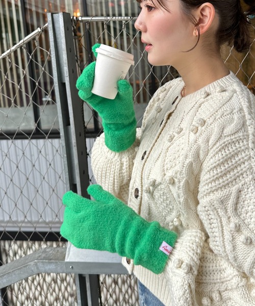 DISCOAT（ディスコート）の「スリット入り指ありミトン（手袋・レディース・パープル/グレー/ピンク/ブラウン/グリーン/ブラック・FREE）」の4枚目の写真