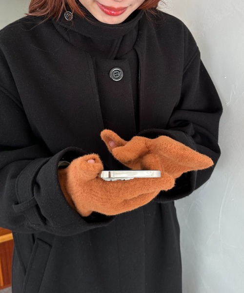 DISCOAT（ディスコート）の「スリット入り指ありミトン（手袋・レディース・パープル/グレー/ピンク/ブラウン/グリーン/ブラック・FREE）」の16枚目の写真