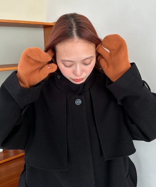 DISCOAT（ディスコート）の「スリット入り指ありミトン（手袋・レディース・パープル/グレー/ピンク/ブラウン/グリーン/ブラック・FREE）」の17枚目の写真