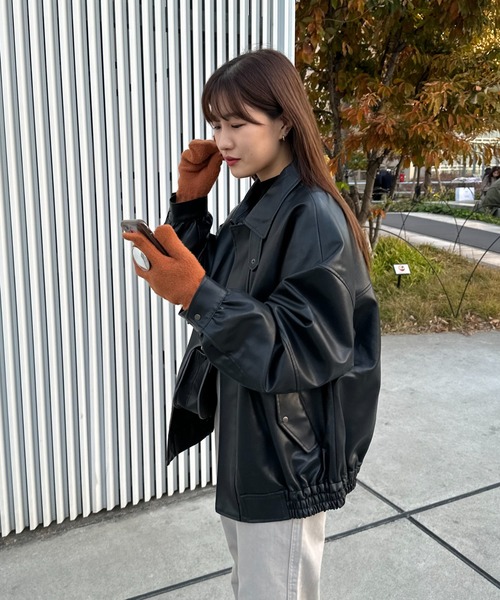 DISCOAT（ディスコート）の「スリット入り指ありミトン（手袋・レディース・パープル/グレー/ピンク/ブラウン/グリーン/ブラック・FREE）」の19枚目の写真