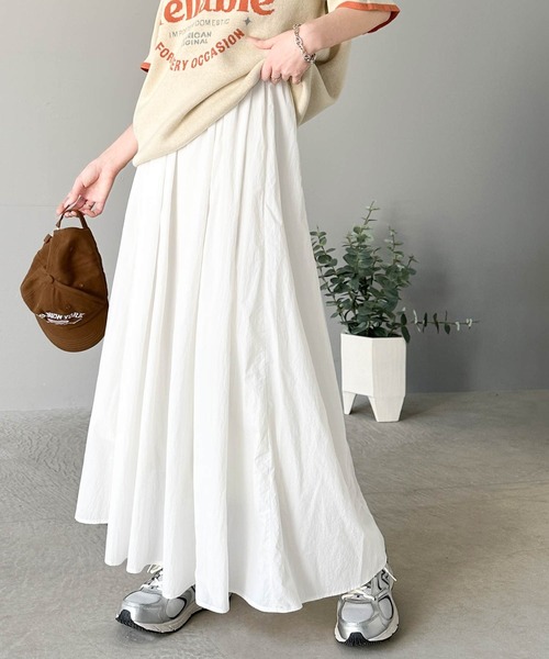 classicalelf（クラシカルエルフ）の「愛され、胸キュン。超軽量シルキータッチナイロンフレアスカート（スカート・レディース・オフホワイト/ブラック/ピンクベージュ・LARGE/MEDIUM/SMALL/X-LARGE）」の6枚目の写真