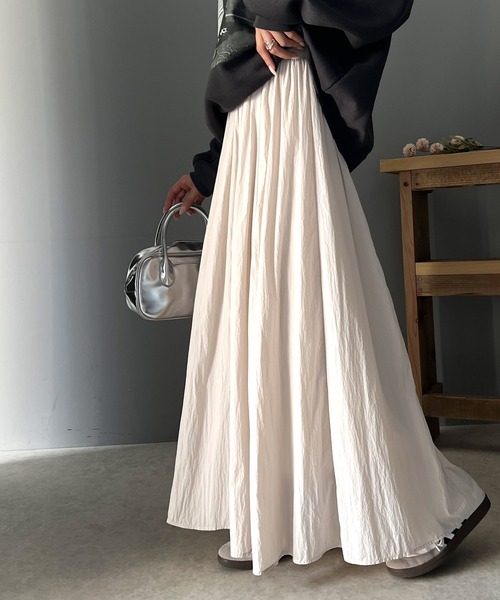 classicalelf（クラシカルエルフ）の「愛され、胸キュン。超軽量シルキータッチナイロンフレアスカート（スカート・レディース・オフホワイト/ブラック/ピンクベージュ・LARGE/MEDIUM/SMALL/X-LARGE）」の22枚目の写真