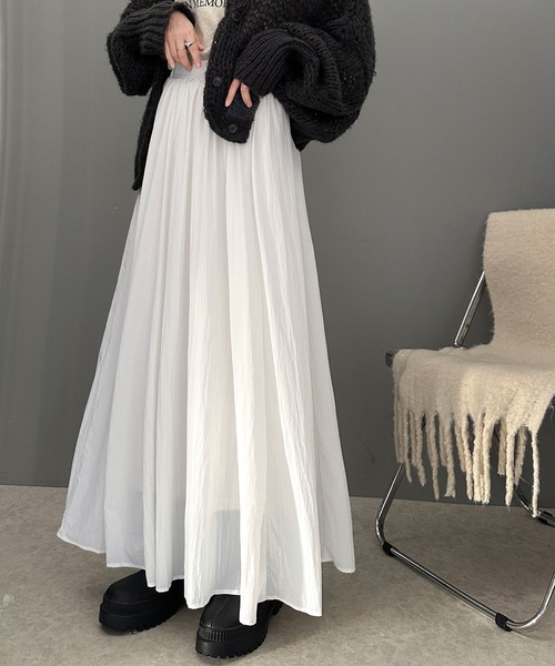 classicalelf（クラシカルエルフ）の「愛され、胸キュン。超軽量シルキータッチナイロンフレアスカート（スカート・レディース・オフホワイト/ブラック/ピンクベージュ・LARGE/MEDIUM/SMALL/X-LARGE）」の17枚目の写真