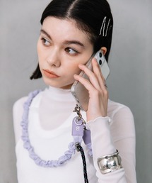 Beau're（ヴュレ）の「SETUP7限定メタリックシルバーが登場！【BEAURE】ナイロン ギャザー モバイル ストラップショルダー B-24003（スマホグッズ）」