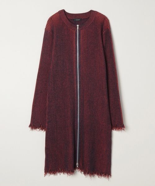 JEANASIS(ジーナシス)の「ダメージZIPミニワンピース/100812(ワンピース・レディース・ブラック系その他/ブルー系その他/レッド系その他・FREE)」の1枚目の写真