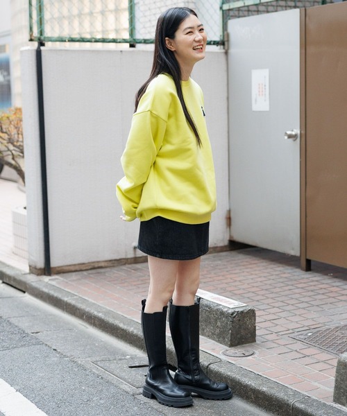 ALAND（エーランド）の「【UNISEX】ALAND／サガラAワッペンプルオーバー（裏起毛）2995798（スウェット・レディース・ライトグリーン/クリーム/ネイビー・LARGE/MEDIUM）」の6枚目の写真