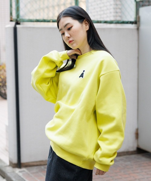 ALAND（エーランド）の「【UNISEX】ALAND／サガラAワッペンプルオーバー（裏起毛）2995798（スウェット・レディース・ライトグリーン/クリーム/ネイビー・LARGE/MEDIUM）」の8枚目の写真