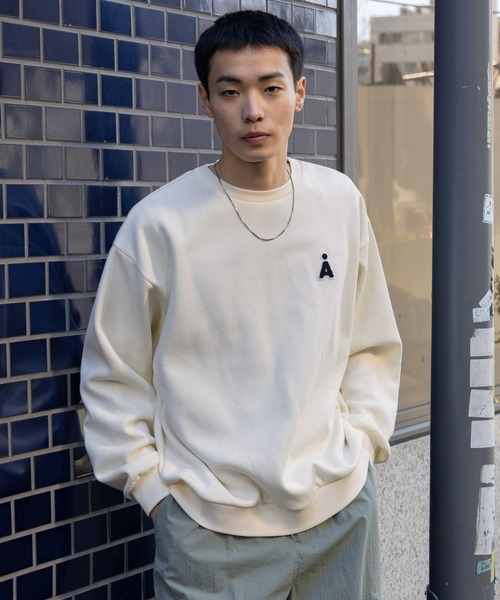 ALAND（エーランド）の「【UNISEX】ALAND／サガラAワッペンプルオーバー（裏起毛）2995798（スウェット・レディース・ライトグリーン/クリーム/ネイビー・LARGE/MEDIUM）」の15枚目の写真