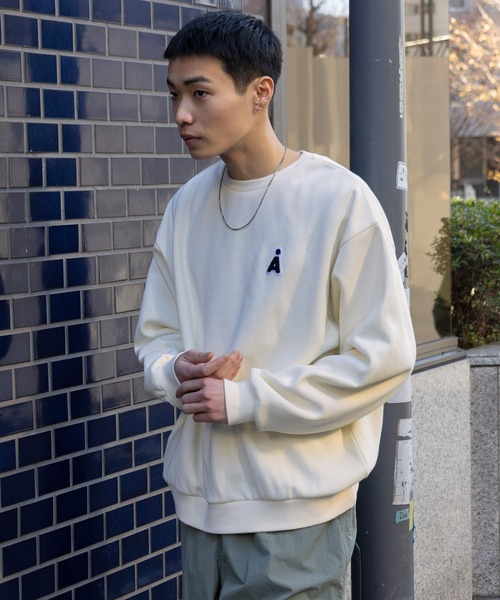 ALAND（エーランド）の「【UNISEX】ALAND／サガラAワッペンプルオーバー（裏起毛）2995798（スウェット・レディース・ライトグリーン/クリーム/ネイビー・LARGE/MEDIUM）」の16枚目の写真