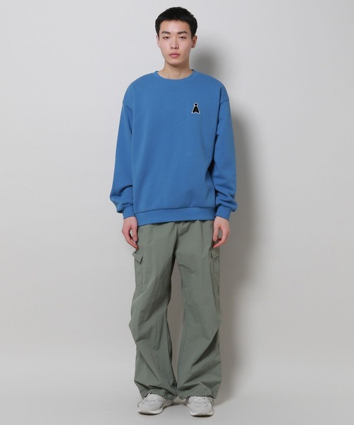 ALAND（エーランド）の「【UNISEX】ALAND／サガラAワッペンプルオーバー（裏起毛）2995798（スウェット・レディース・ライトグリーン/クリーム/ネイビー・LARGE/MEDIUM）」の17枚目の写真