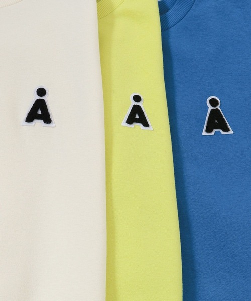 ALAND（エーランド）の「【UNISEX】ALAND／サガラAワッペンプルオーバー（裏起毛）2995798（スウェット・レディース・ライトグリーン/クリーム/ネイビー・LARGE/MEDIUM）」の4枚目の写真