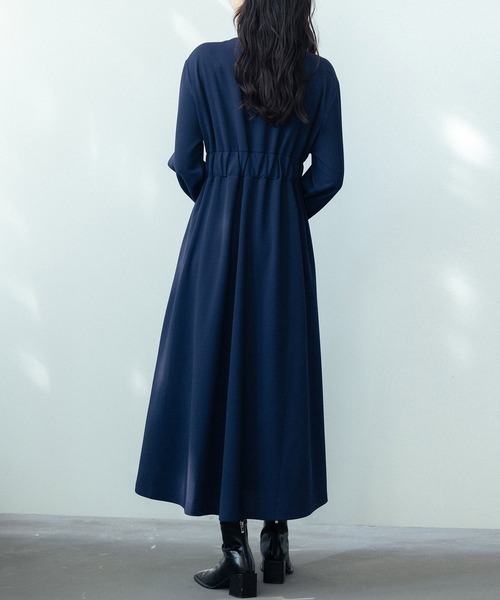 レースカットソーワンピース(ネイビー)SR1-290NA-L | OTONA DRESS